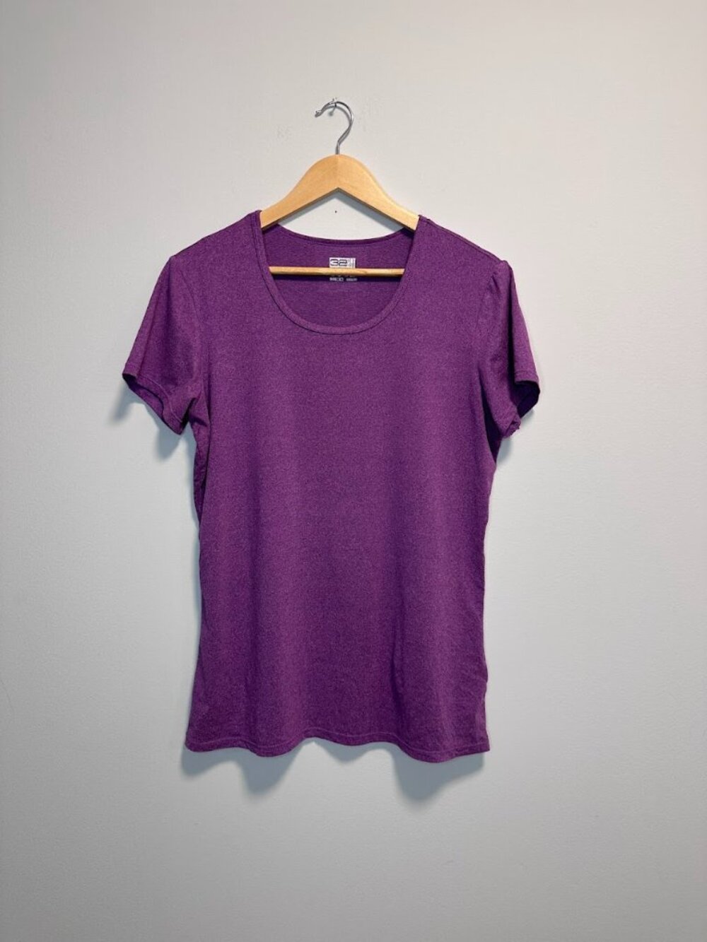 32 Degrees Cool Heathered Purple V-Neck Short Sleeve T-Shirt Size XL